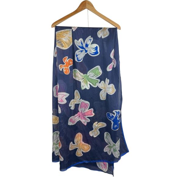 Rookie Bud Silk Bow-Print Scarf - Picture 6 of 6